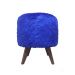 Puff Pé Palito Redondo Não é Segredo Astracan Pelúcia Azul 40x45