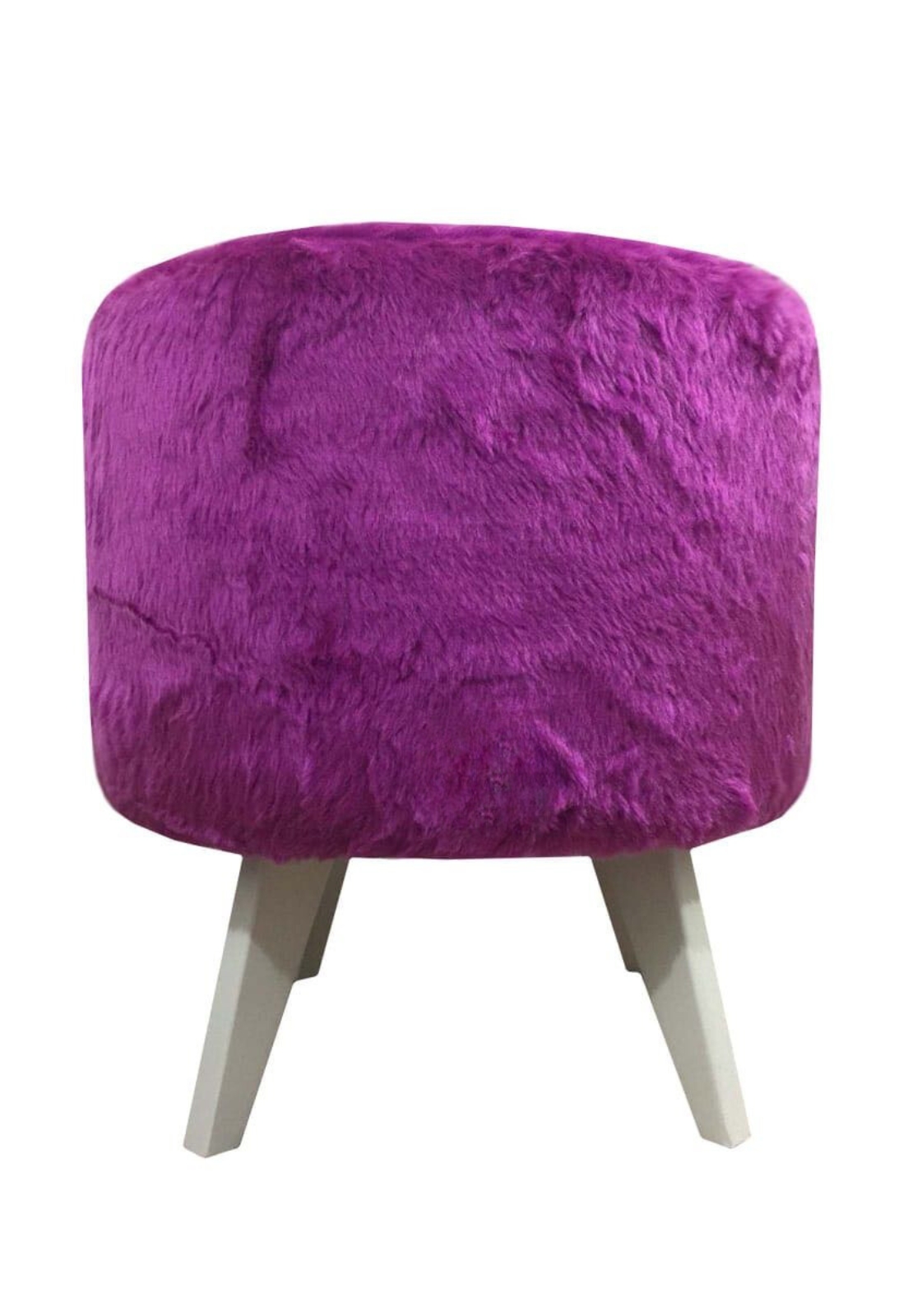 Puff Pé Palito Redondo Não é Segredo Astracan Pelúcia Roxo 40x45