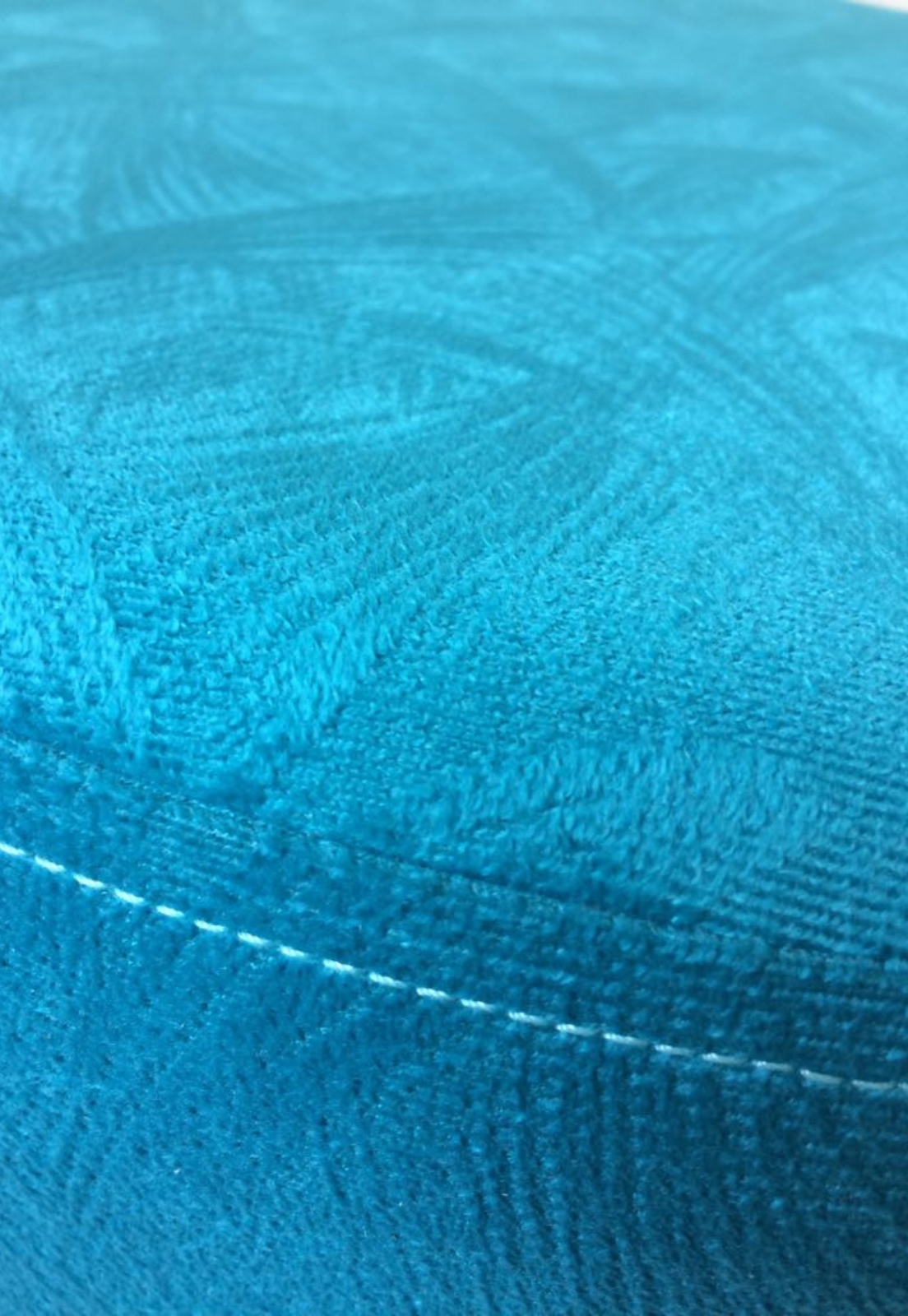 Puff Pé Palito Redondo Não é Segredo Suede Animale Turquesa 40x45