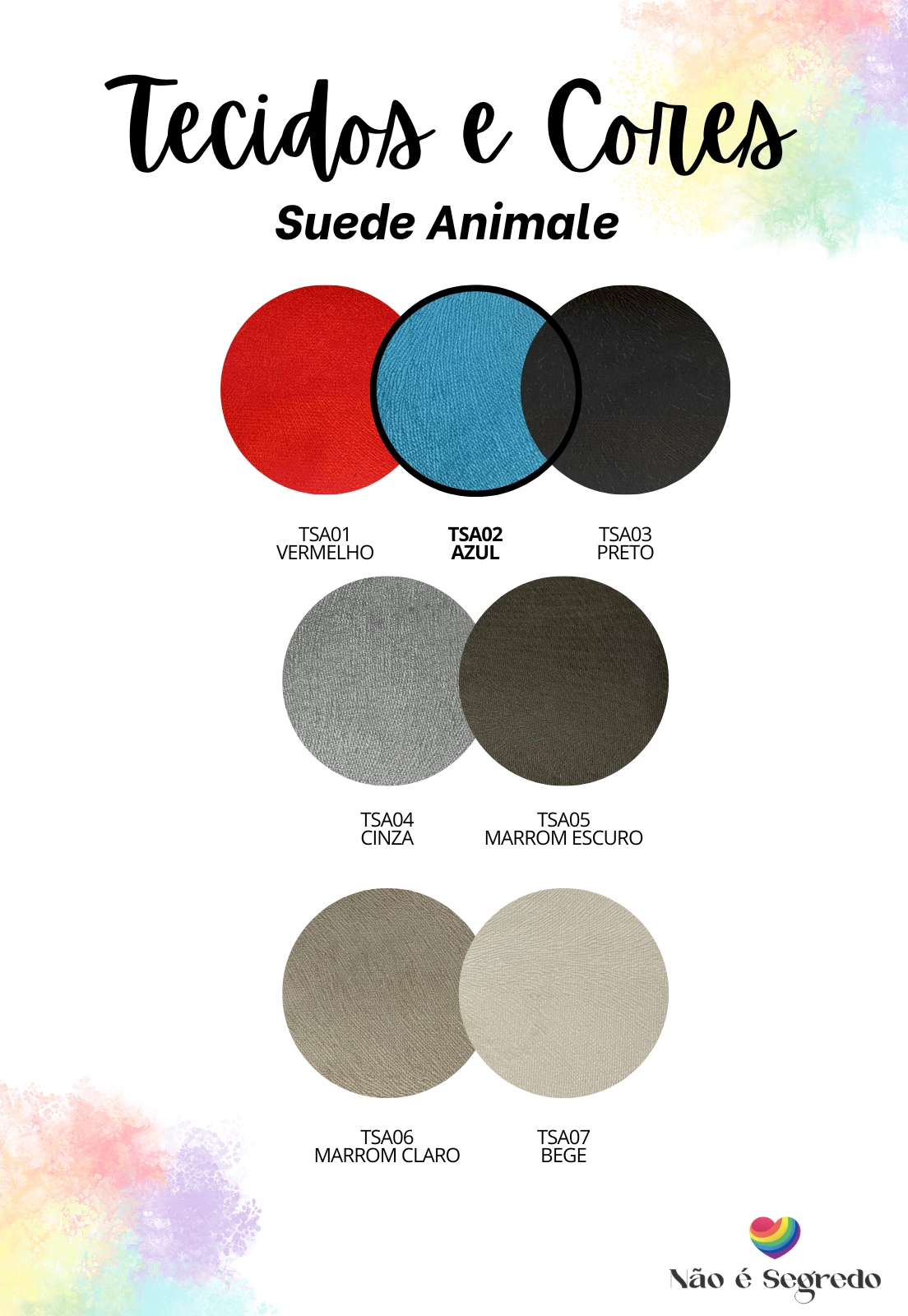 Puff Pé Palito Redondo Não é Segredo Suede Animale Turquesa 40x45