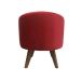 Puff Pé Palito Redondo Não é Segredo Suede Animale Vermelho 40x45