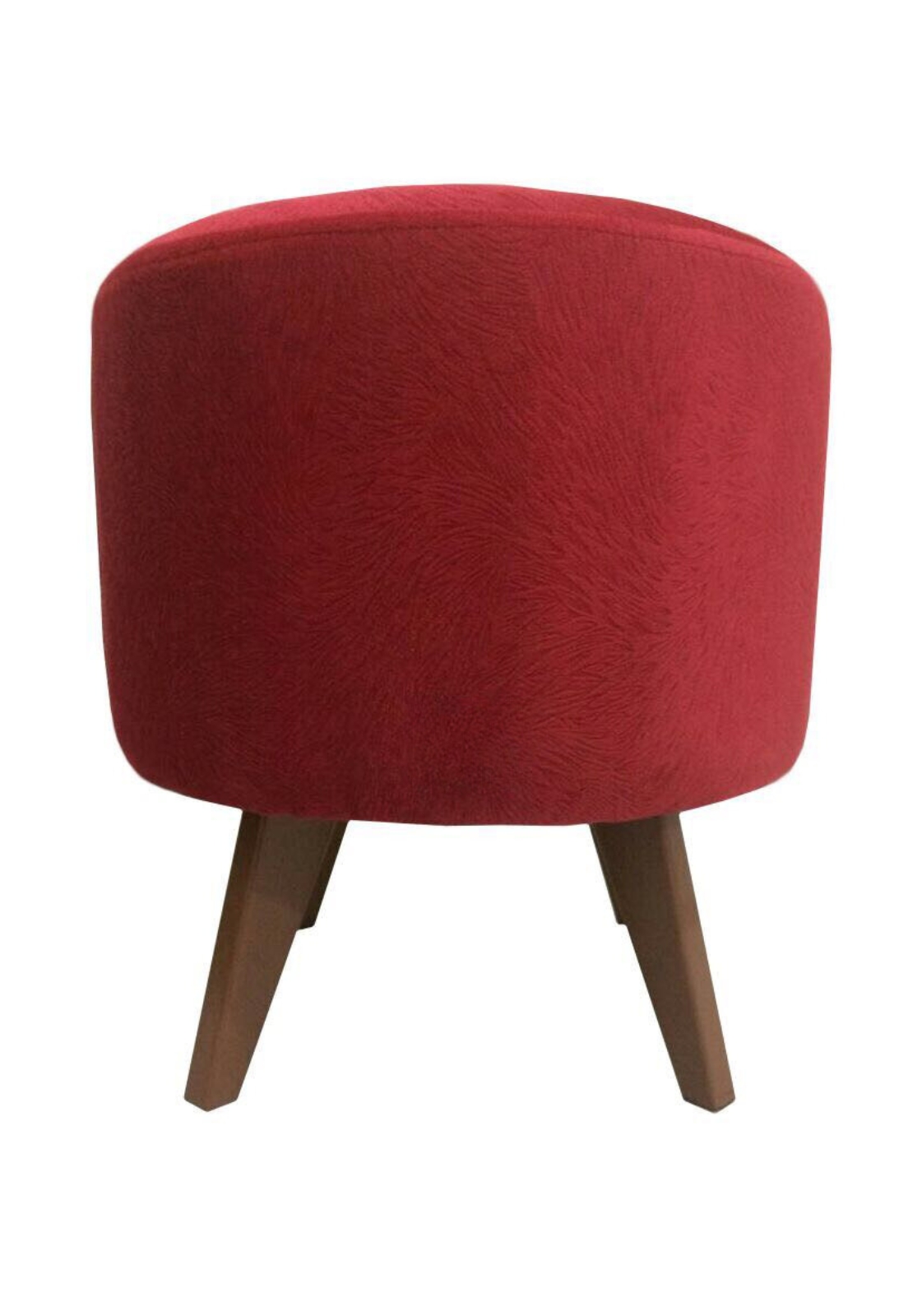 Puff Pé Palito Redondo Não é Segredo Suede Animale Vermelho 40x45