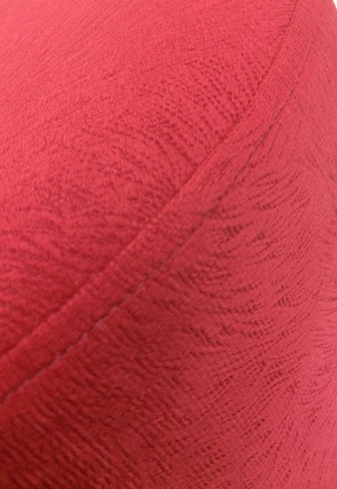 Puff Pé Palito Redondo Não é Segredo Suede Animale Vermelho 40x45