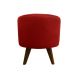 Puff Pé Palito Redondo Não é Segredo Veludo Vermelho 40x45