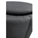 Puff Redondo Baú Não é Segredo Debrum Linho Chumbo 40x45 NS0604