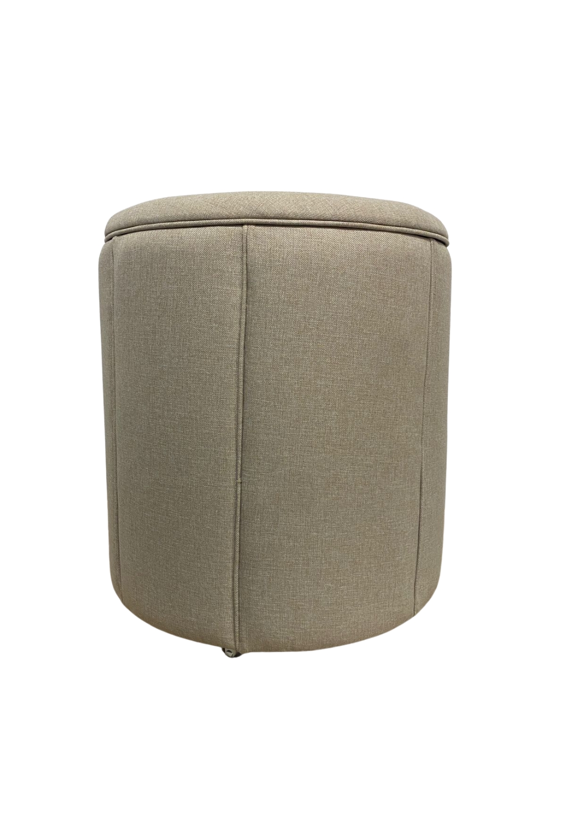 Puff Redondo Baú Não é Segredo Debrum Linho Palha 40x45 NS0602