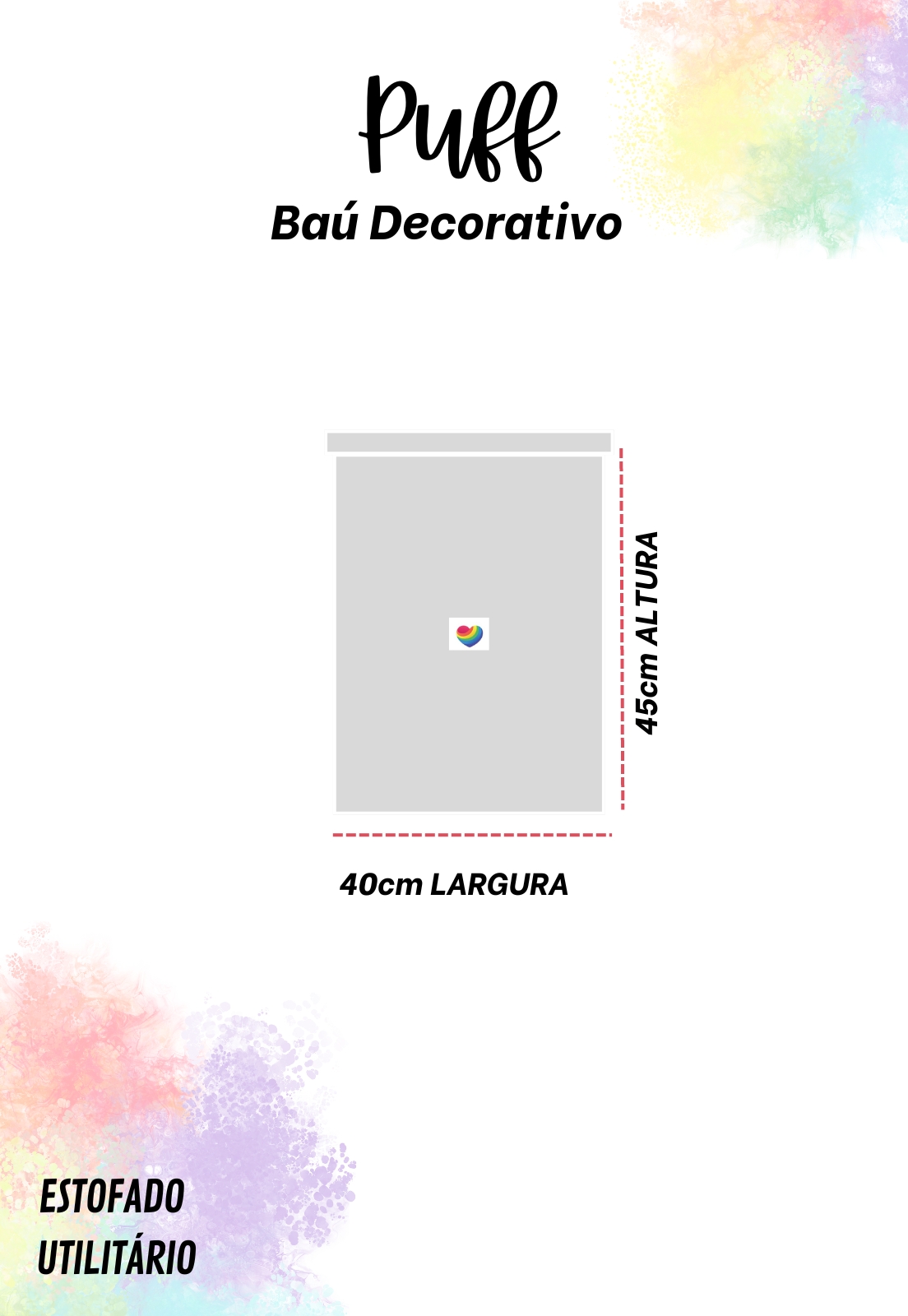 Puff Redondo Baú Não é Segredo Debrum Linho Palha 40x45 NS0602
