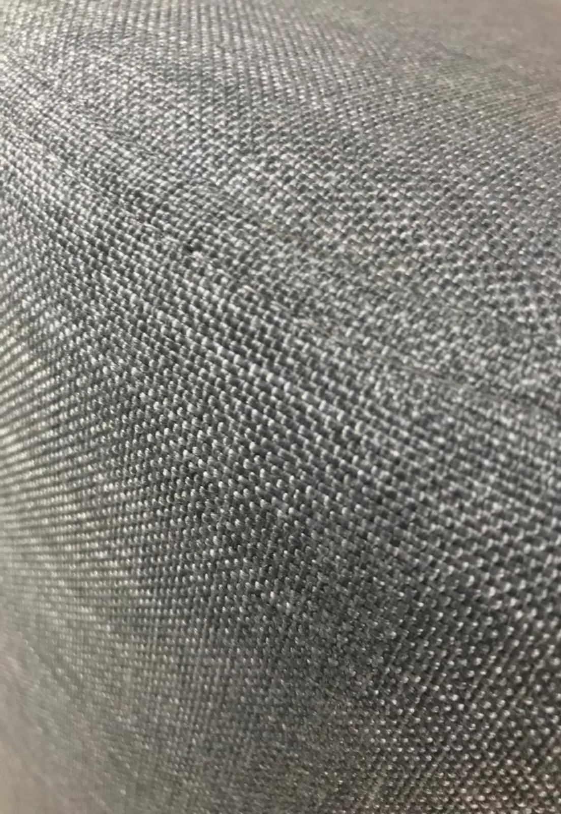 Puff Redondo Não é Segredo Linho Cinza Pé Fixo 40x45 NSPRF02L-F