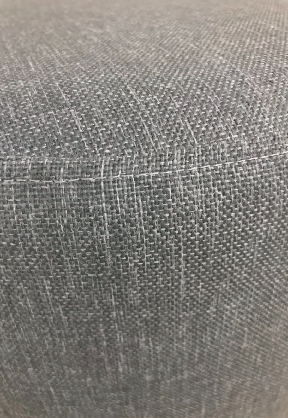 Puff Redondo Não é Segredo Linho Cinza Vazado Rodinha 40x45 NSPR03L-R