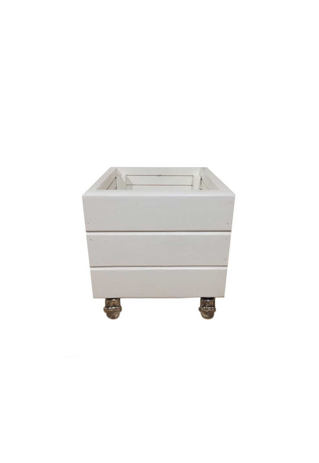Vaso Madeira Rústico Não é Segredo Branco Rodinha 25x26