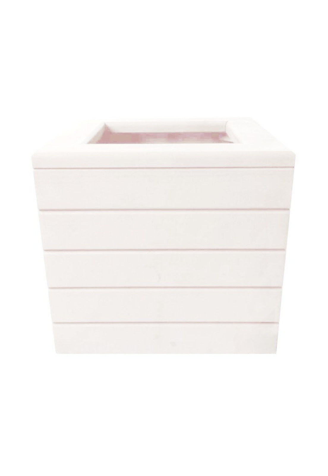 Vaso Madeira Rústico com Borda Não é Segredo Branco 40x38