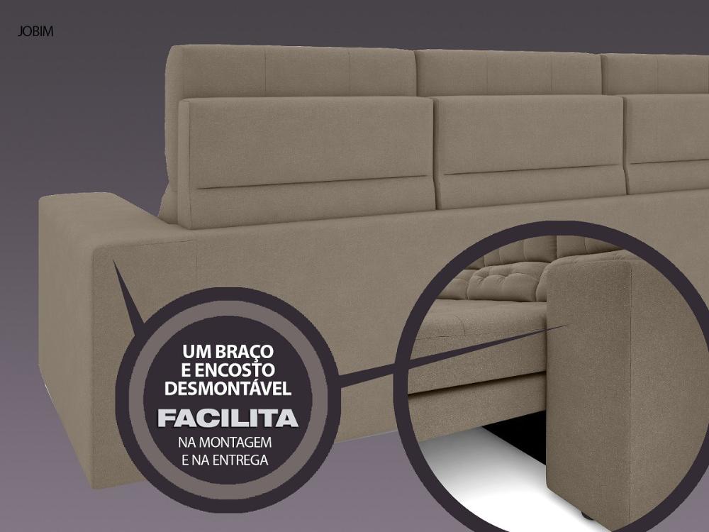 Sofá 4 Lugares Net Jobim Assento Retrátil e Reclinável Capuccino 2,30m (L)
