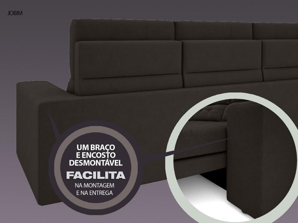 Sofá 4 Lugares Net Jobim Assento Retrátil e Reclinável Chocolate 2,30m (L)