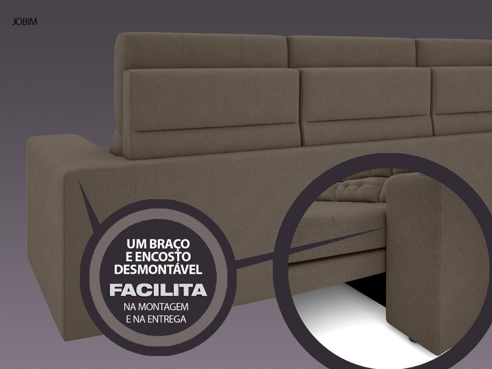 Sofá 4 Lugares Net Jobim Assento Retrátil e Reclinável Marrom 2,30m (L)