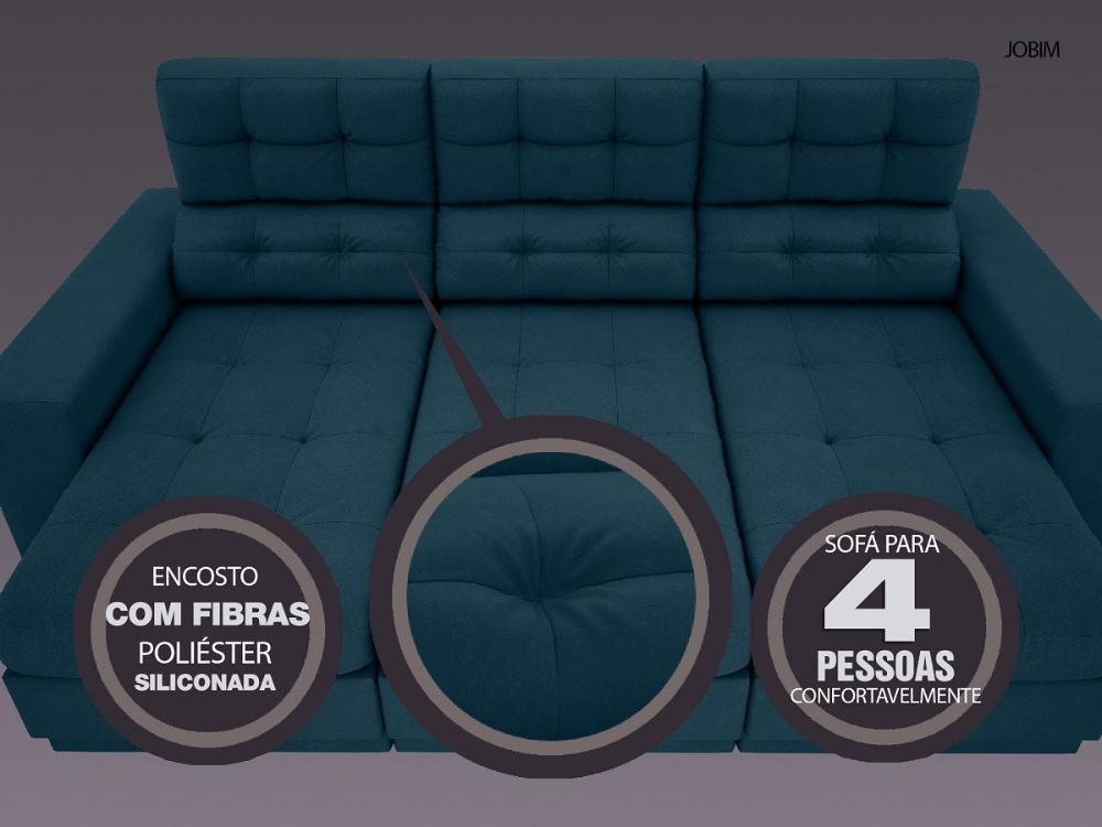 Sofá 4 Lugares Net Jobim Assento Retrátil e Reclinável Royal 2,30m (L)