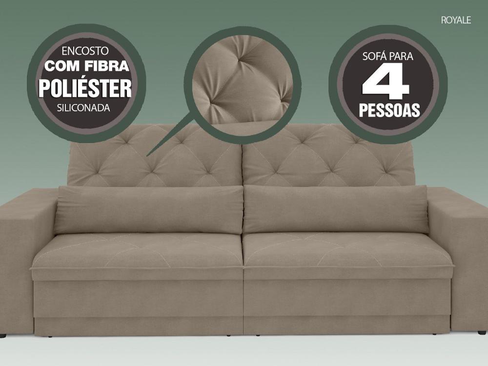 Sofá 4 Lugares Net Royale Assento Retrátil e Reclinável Capuccino 2,30m (L)