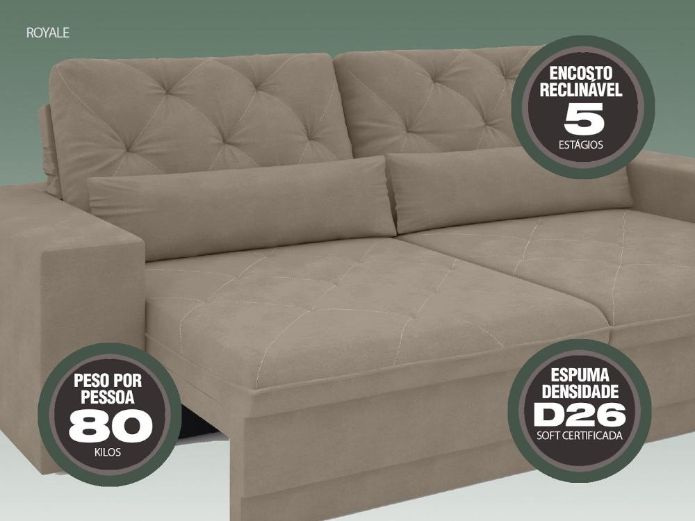 Sofá 4 Lugares Net Royale Assento Retrátil e Reclinável Capuccino 2,30m (L)