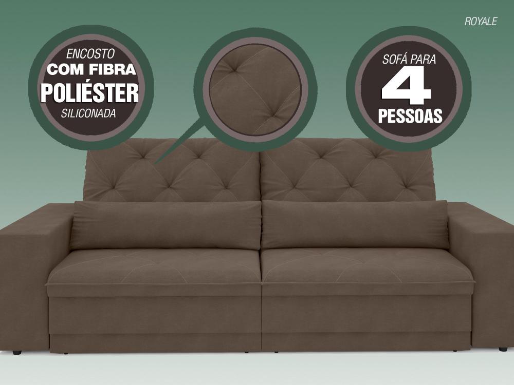 Sofá 4 Lugares Net Royale Assento Retrátil e Reclinável Marrom 2,30m (L)