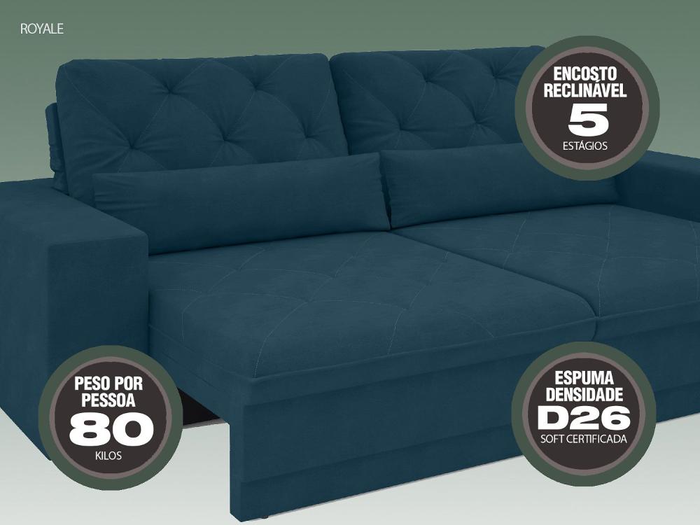 Sofá 4 Lugares Net Royale Assento Retrátil e Reclinável Royal 2,30m (L)