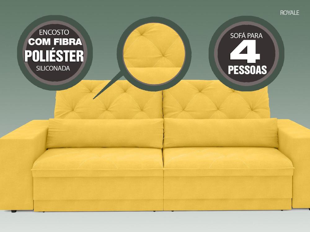 Sofá 5 Lugares Net Royale Assento Retrátil e Reclinável Canario 2,50m (L)