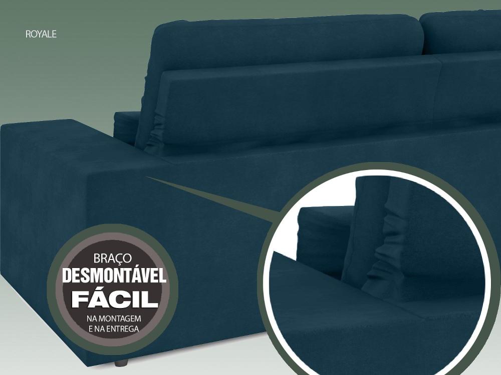 Sofá 5 Lugares Net Royale Assento Retrátil e Reclinável Royal 2,50m (L)