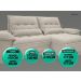 Sofá Bergamo 2,10m Assento Retrátil e Reclinável Velosuede Areia - NETSOFAS