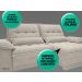 Sofá Bergamo 2,10m Assento Retrátil e Reclinável Velosuede Areia - NETSOFAS