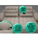 Sofá Bergamo 2,10m Assento Retrátil e Reclinável Velosuede Bege - NETSOFAS