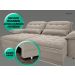 Sofá Bergamo 2,10m Assento Retrátil e Reclinável Velosuede Bege - NETSOFAS