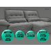 Sofá Bergamo 2,10m Assento Retrátil e Reclinável Velosuede Grafite - NETSOFAS