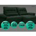 Sofá Bergamo 2,10m Assento Retrátil e Reclinável Velosuede Verde - NETSOFAS