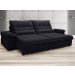 Sofá Bergamo 2,30m Assento Retrátil e Reclinável Velosuede Preto - NETSOFAS