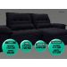 Sofá Bergamo 2,30m Assento Retrátil e Reclinável Velosuede Preto - NETSOFAS