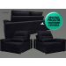 Sofá Bergamo 2,30m Assento Retrátil e Reclinável Velosuede Preto - NETSOFAS