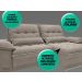 Sofá Bergamo 2,50m Assento Retrátil e Reclinável Velosuede Bege - NETSOFAS