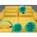 Sofá Bergamo 2,50m Assento Retrátil e Reclinável Velosuede Canário - NETSOFAS