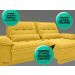 Sofá Bergamo 2,50m Assento Retrátil e Reclinável Velosuede Canário - NETSOFAS