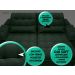 Sofá Bergamo 2,50m Assento Retrátil e Reclinável Velosuede Verde - NETSOFAS