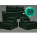 Sofá Bergamo 2,50m Assento Retrátil e Reclinável Velosuede Verde - NETSOFAS