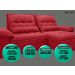 Sofá Bergamo 2,50m Assento Retrátil e Reclinável Velosuede Vermelho - NETSOFAS