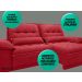 Sofá Bergamo 2,50m Assento Retrátil e Reclinável Velosuede Vermelho - NETSOFAS
