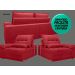 Sofá Bergamo 2,50m Assento Retrátil e Reclinável Velosuede Vermelho - NETSOFAS