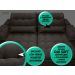 Sofá Bergamo 2,90m Assento Retrátil e Reclinável Velosuede Chocolate - NETSOFAS
