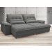 Sofá Bergamo 2,90m Assento Retrátil e Reclinável Velosuede Grafite - NETSOFAS