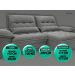 Sofá Bergamo 2,90m Assento Retrátil e Reclinável Velosuede Grafite - NETSOFAS