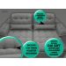 Sofá Bergamo 2,90m Assento Retrátil e Reclinável Velosuede Grafite - NETSOFAS