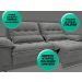 Sofá Bergamo 2,90m Assento Retrátil e Reclinável Velosuede Grafite - NETSOFAS