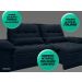 Sofá Bergamo 2,90m Assento Retrátil e Reclinável Velosuede Petróleo - NETSOFAS