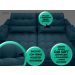 Sofá Bergamo 2,90m Assento Retrátil e Reclinável Velosuede Royal - NETSOFAS