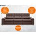 Sofá Brunello 2,30m Retrátil e Reclinável Velosuede Chocolate - NETSOFAS